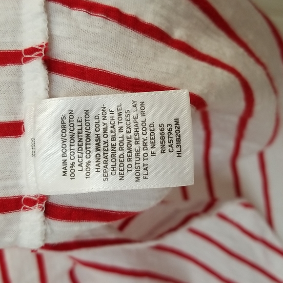 Hinge red and white striped tee sz L - Picture 6 of 6